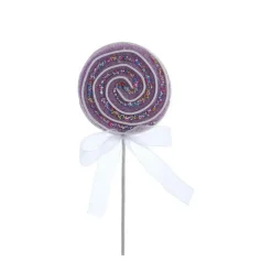 Kurt Adler 13.75" Pink And Purple Lollipop Christmas Tree Pick C7089