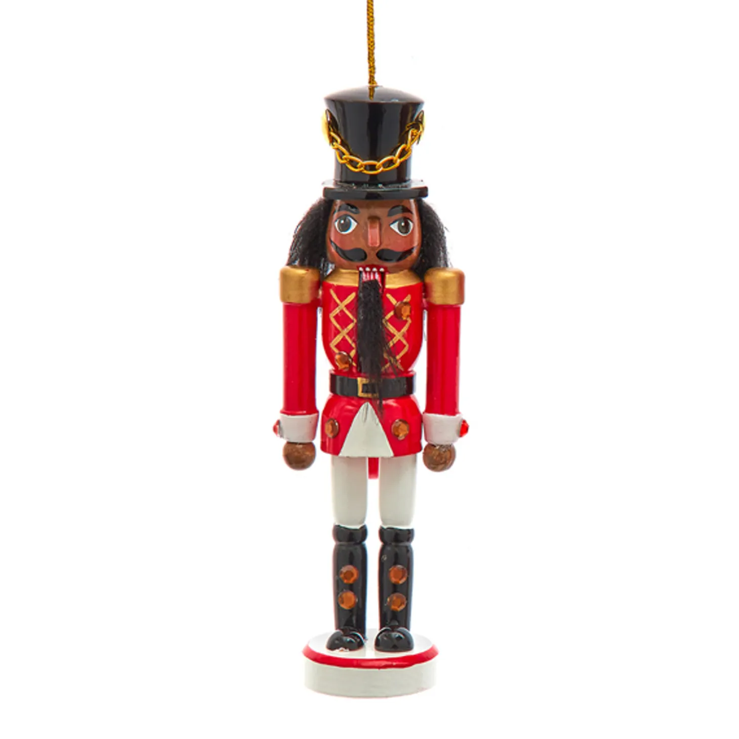 Kurt Adler 6" Red And White African American Nutcracker Ornament F2223