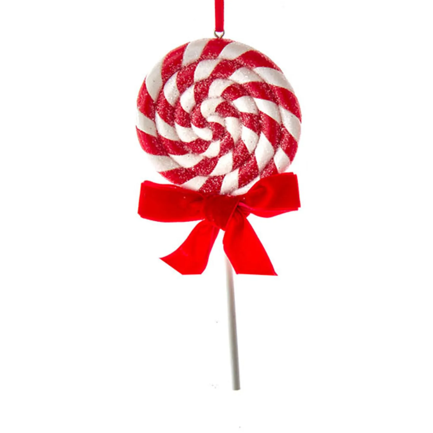 Kurt Adler 6.3" Set Of 2 Peppermint Stripe Lollipop Christmas Ornament D4099