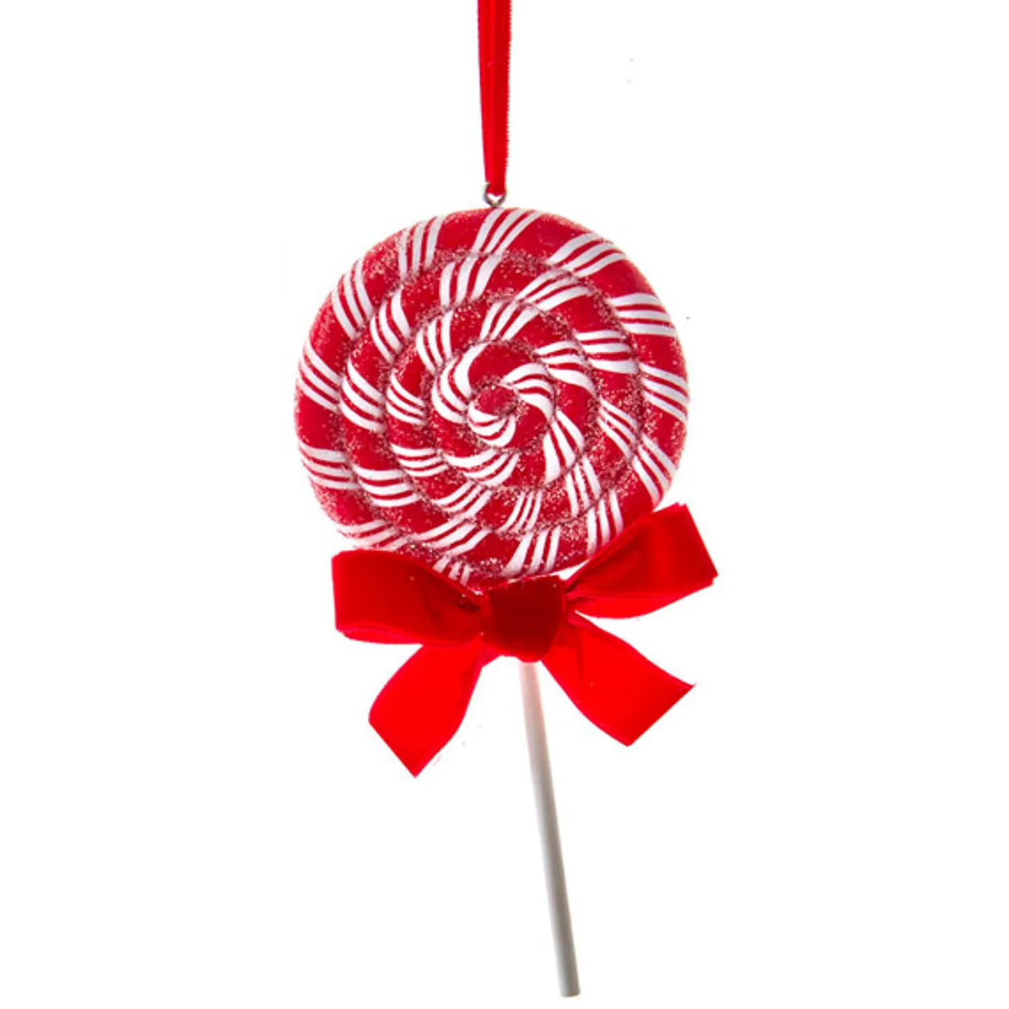 Kurt Adler 6.3" Set Of 2 Peppermint Stripe Lollipop Christmas Ornament D4099