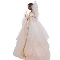 Kurt Adler 12" UL 10-Light African American Ivory And Gold Christmas Tree Topper UL2230