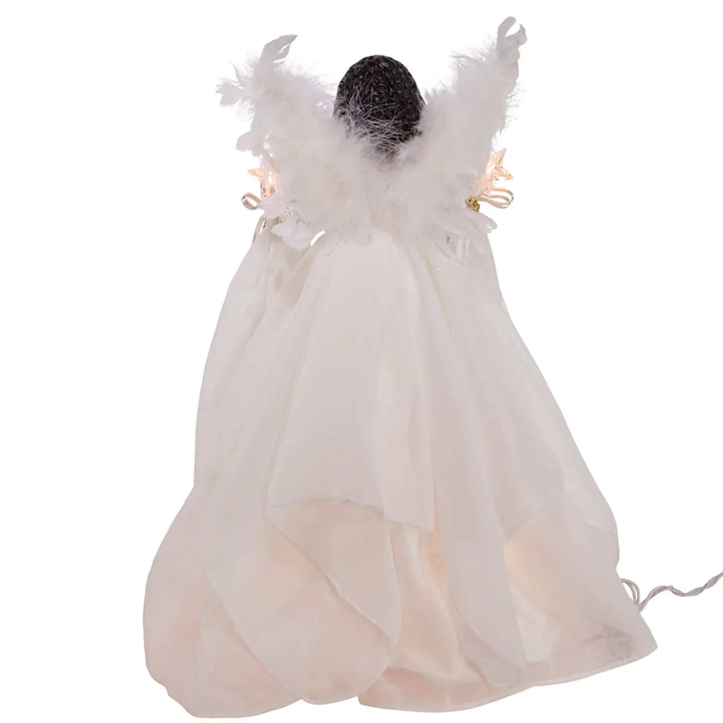 Kurt Adler 12" UL 10-Light African American Ivory And Gold Christmas Tree Topper UL2230