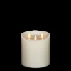 Liown 6" Moving Triflame Ivory Unscented Battery Candle 17979