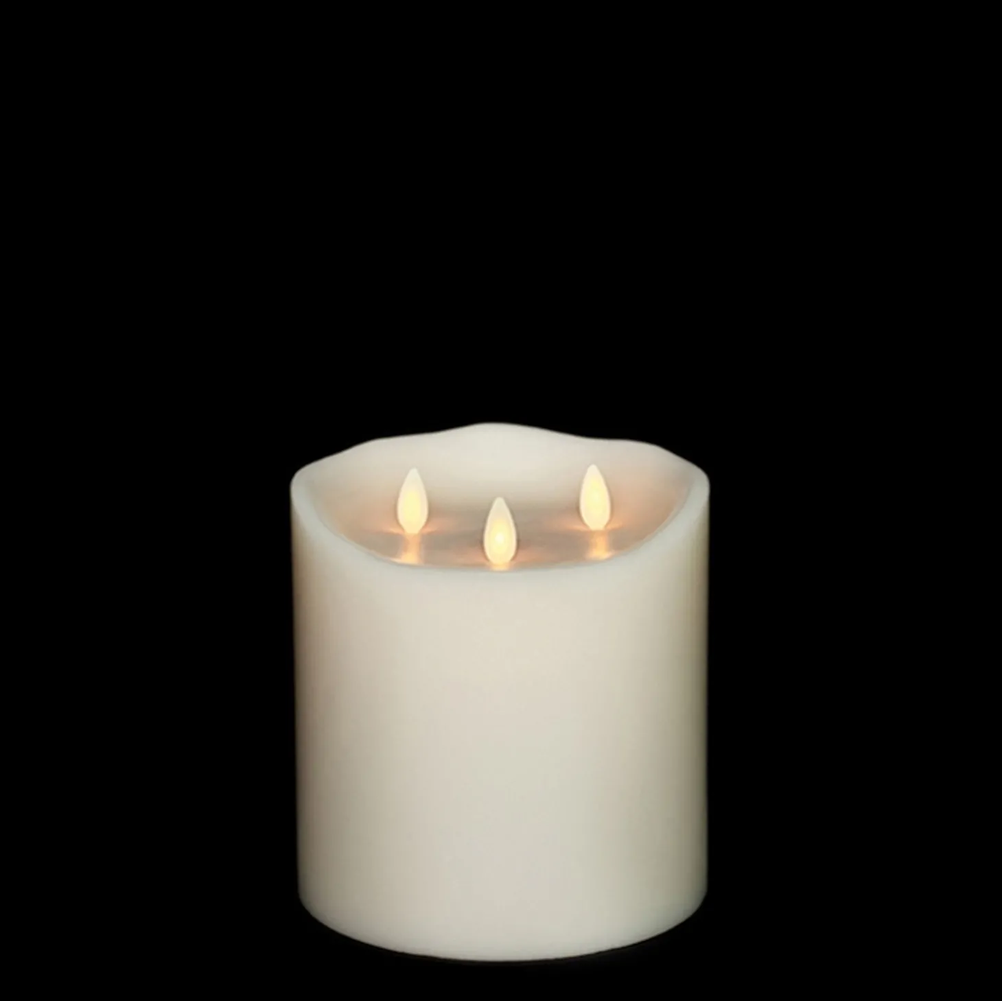 Liown 6" Moving Triflame Ivory Unscented Battery Candle 17979