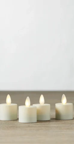 Liown 1.5" Set Of 4 Moving Flame Tealight Battery Candle 18225