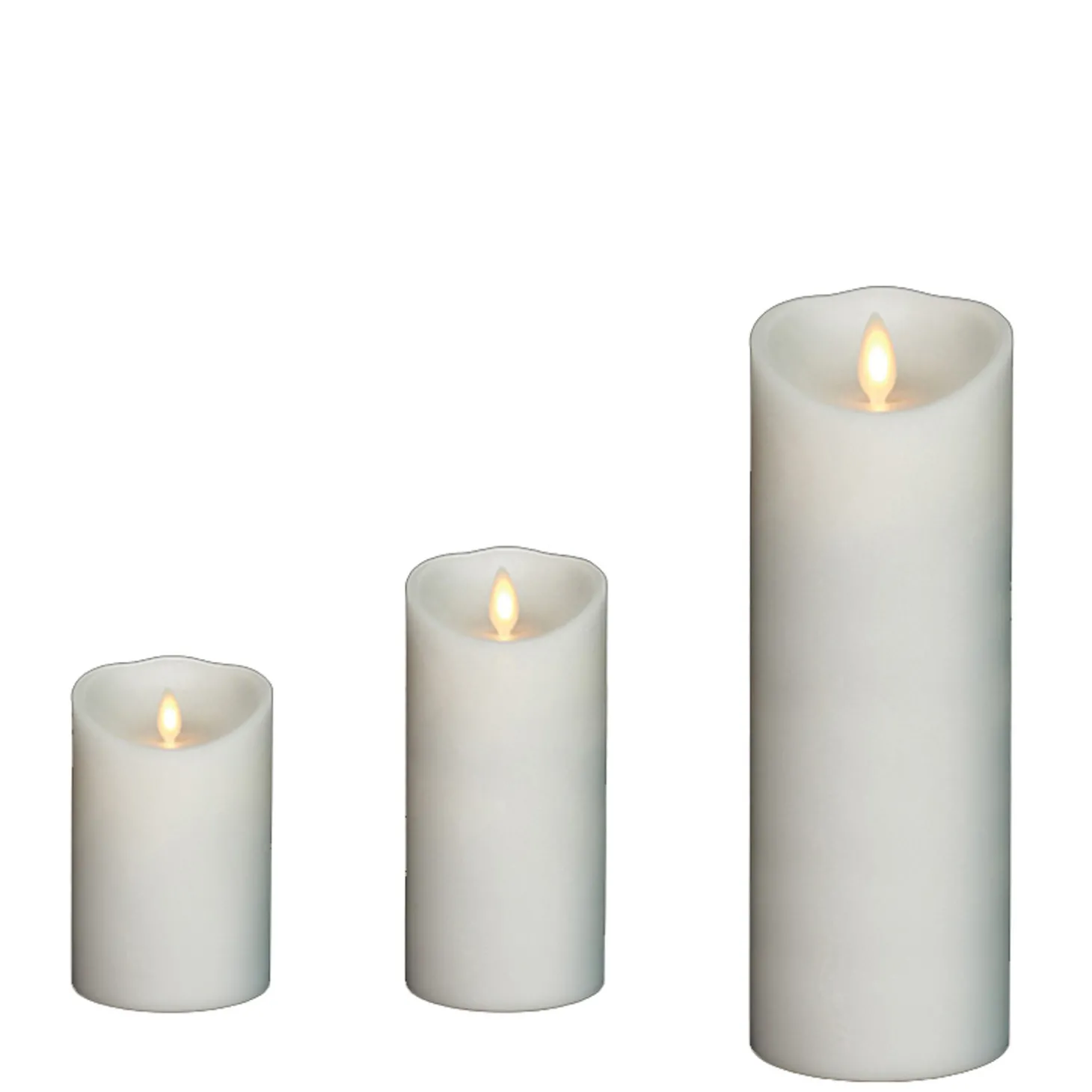 Liown 3" X 4", 6", Or 8" Moving Flame White-Unscented Pillar Battery Candle