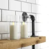 Liown 2" X 3.5" Set Of 2 Moving Flame White Unscented Votive Battery Wax Candle 37060