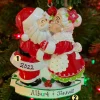 Mr. And Mrs. Claus Kissing Personalized Christmas Ornament OR2391