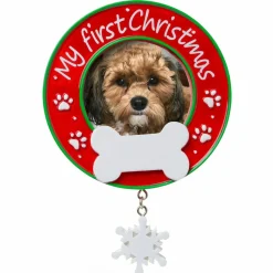 My First Christmas Dog Picture Frame Personalized Christmas Ornament PF1717