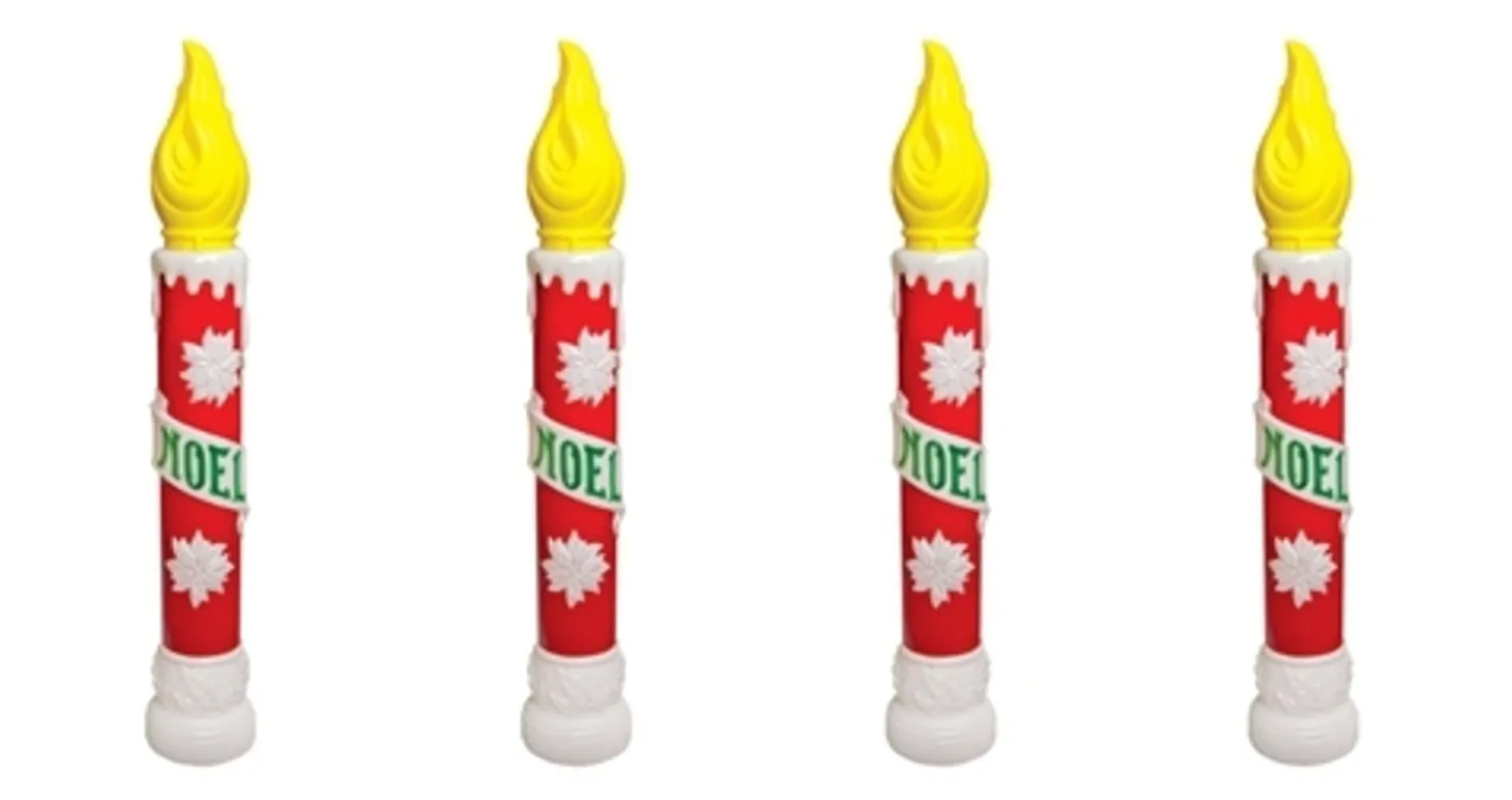 Noel Christmas Blow Mold Candles Set Of 4 C5030