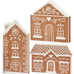 Primitives By Kathy Gingerbread House Chunky Sitter Set Of 3 Christmas Figures 119012