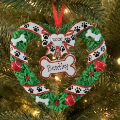 Puppy's First Christmas Wreath Personalized Christmas Ornament OR1612