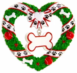 Puppy's First Christmas Wreath Personalized Christmas Ornament OR1612