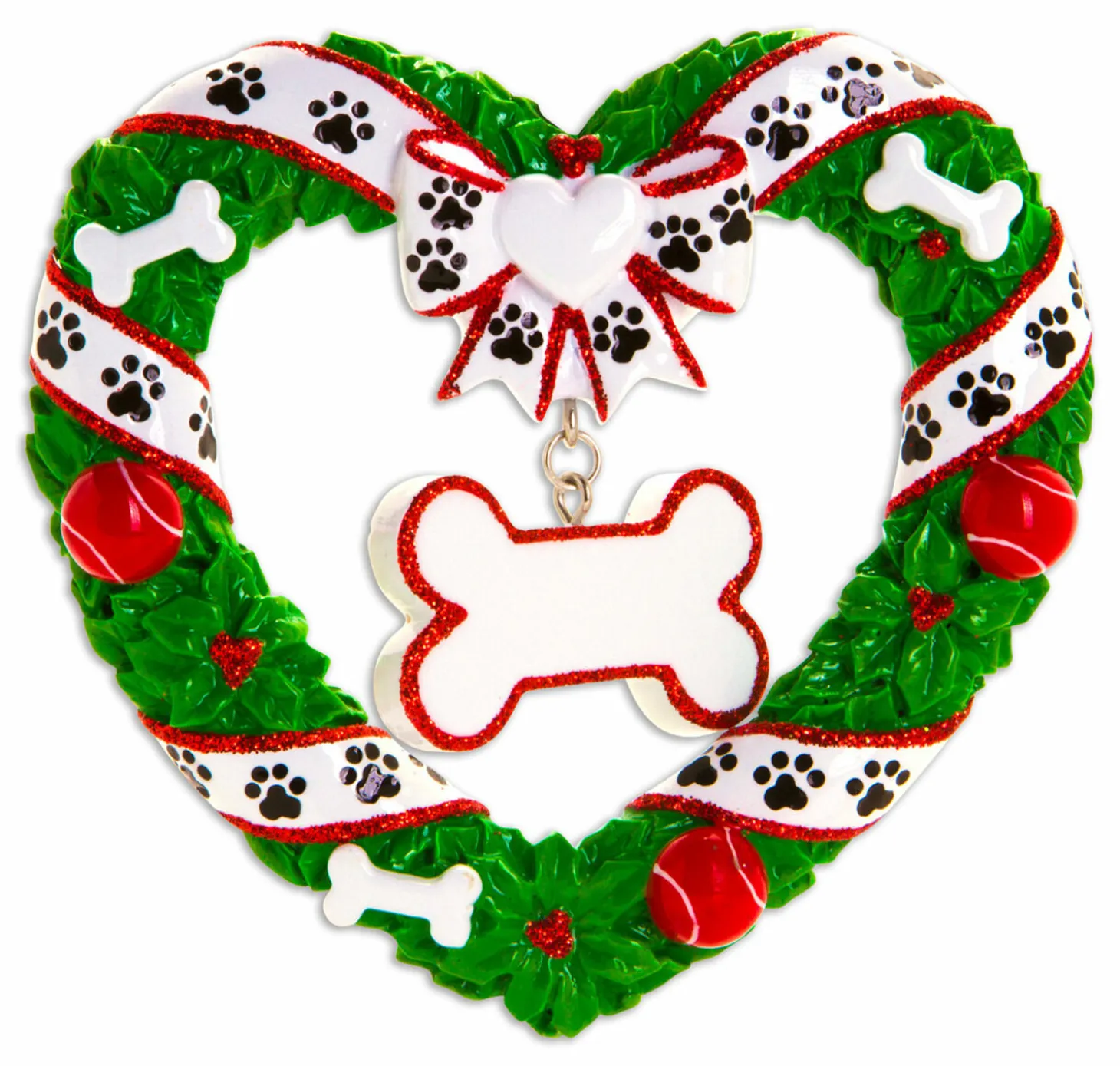 Puppy's First Christmas Wreath Personalized Christmas Ornament OR1612