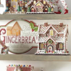 Raz 12.25" LED Lighted Two Story Gingerbread House Christmas Figure 4016095
