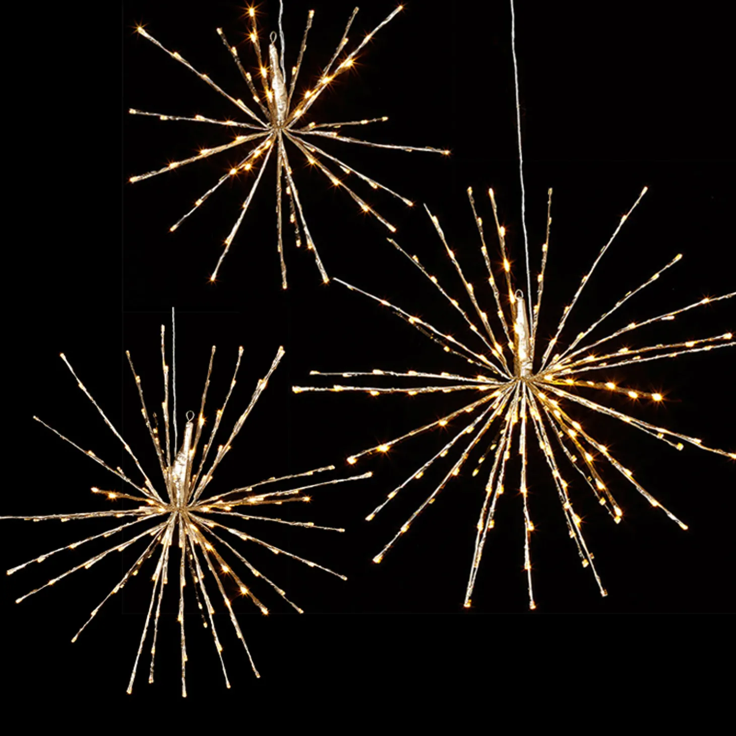 Raz 17", 23", Or 27.5" Gold LED Lighted Starburst With Remote Christmas Decorations