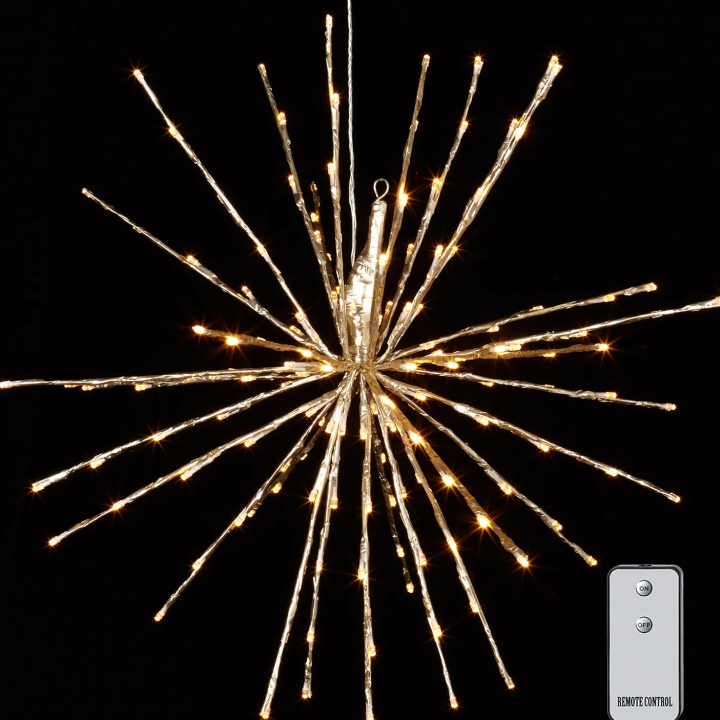 Raz 17", 23", Or 27.5" Gold LED Lighted Starburst With Remote Christmas Decorations