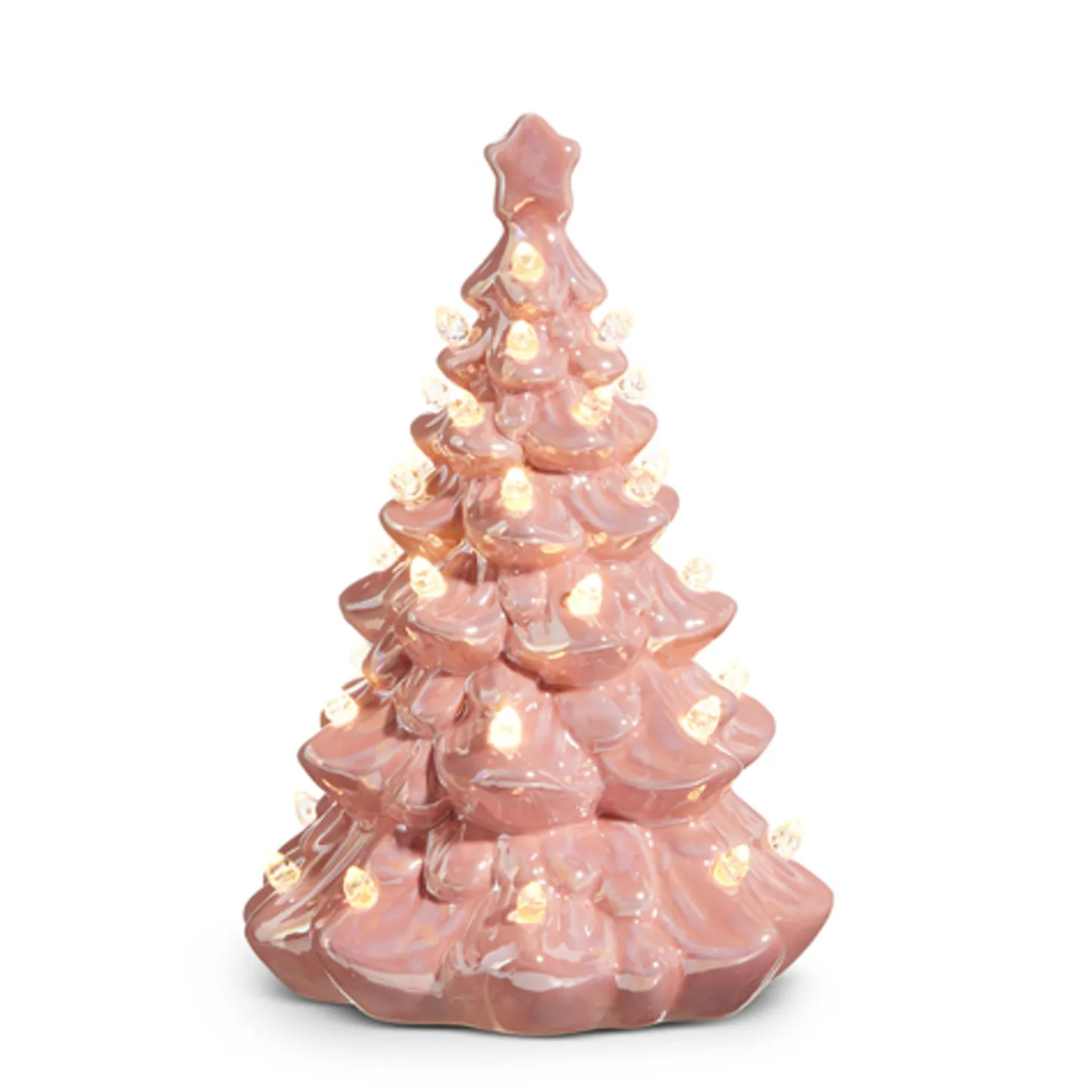 Raz 5", 8", Or 13" Lighted Pink Ceramic Christmas Tree