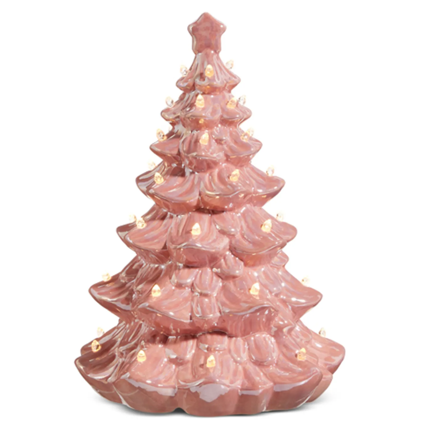 Raz 5", 8", Or 13" Lighted Pink Ceramic Christmas Tree