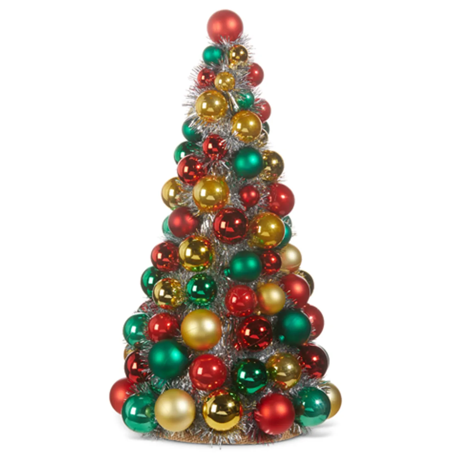 Raz 10", 13", Or 15.5" Red, Green And Gold Ball Ornament Christmas Tree