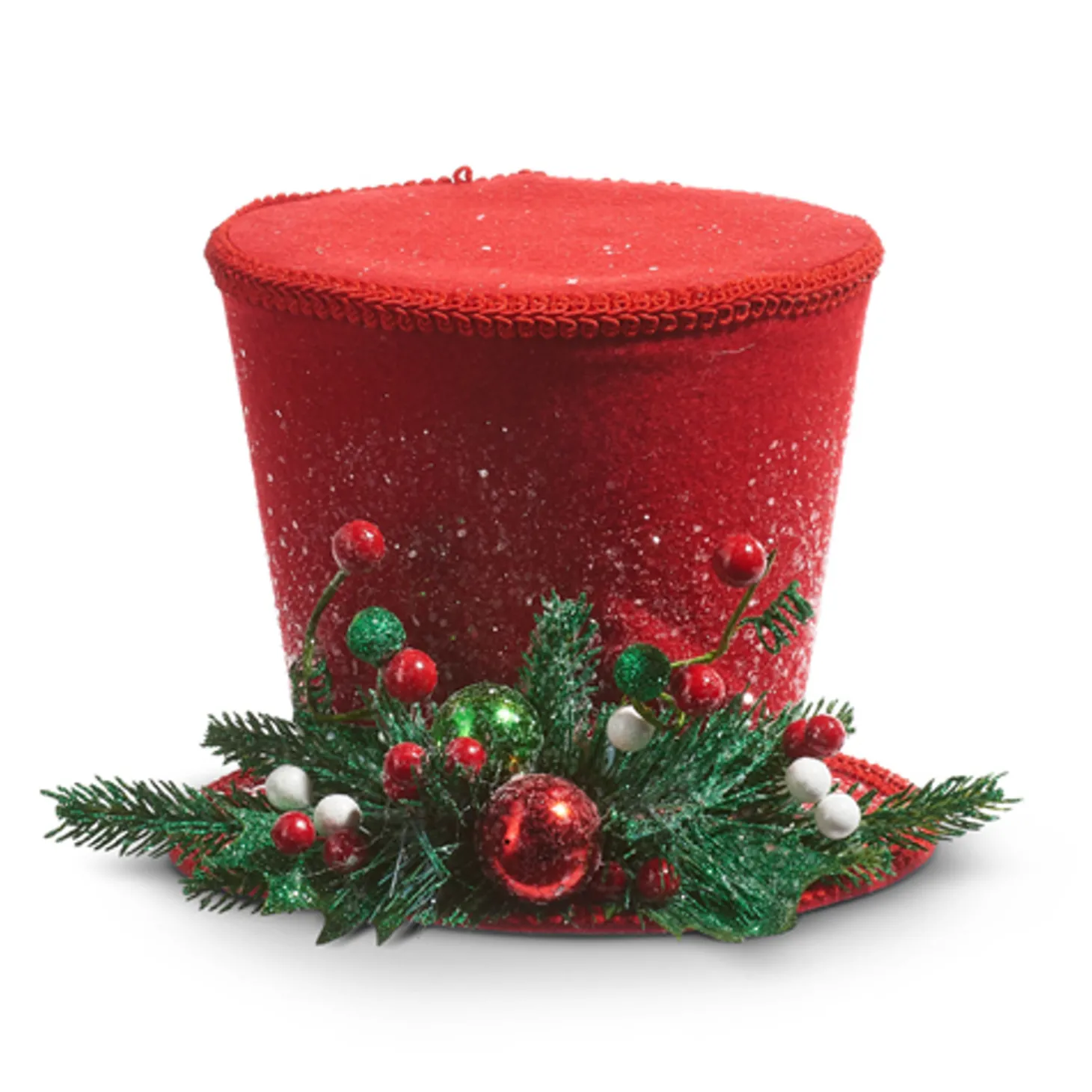 Raz 7", 10.5", Or 12" Red Top Hat Christmas Decoration