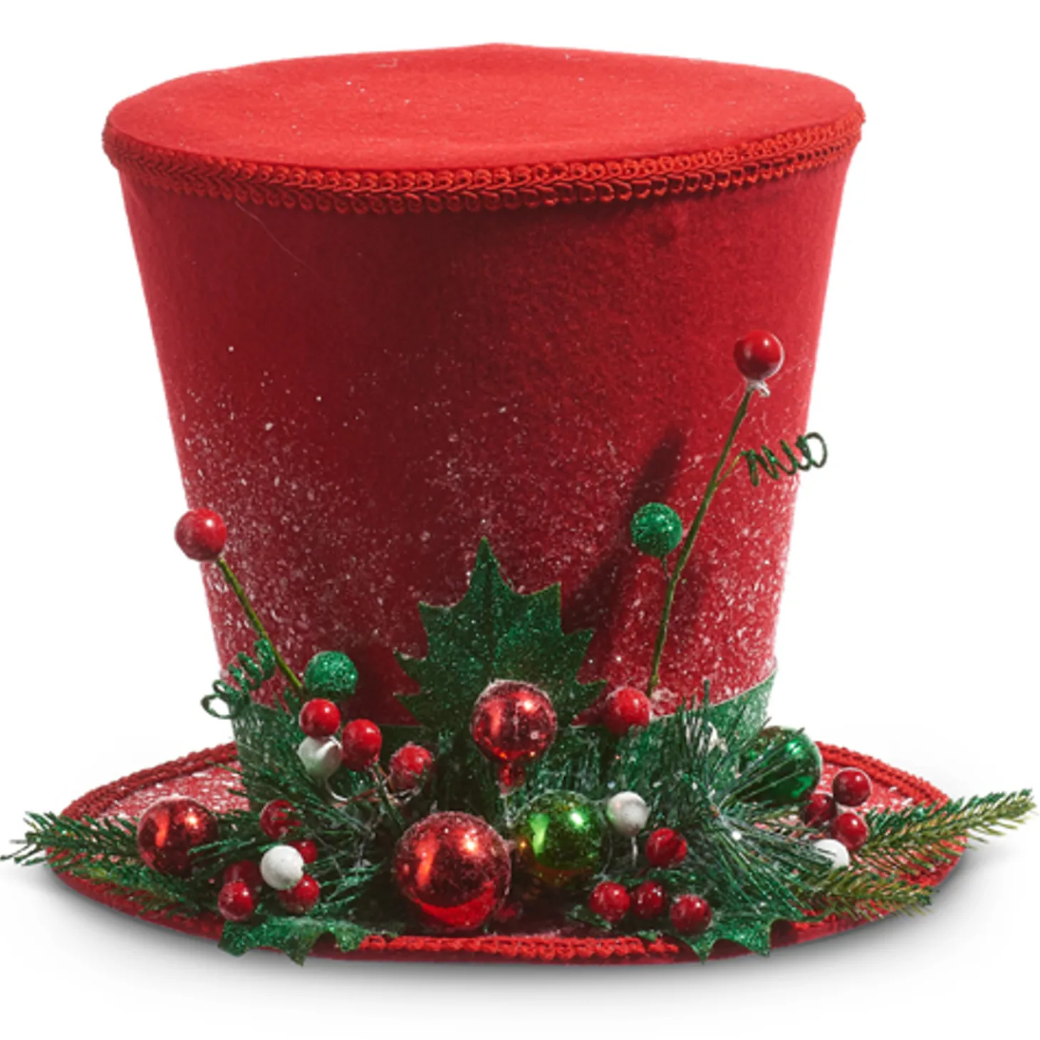 Raz 7", 10.5", Or 12" Red Top Hat Christmas Decoration