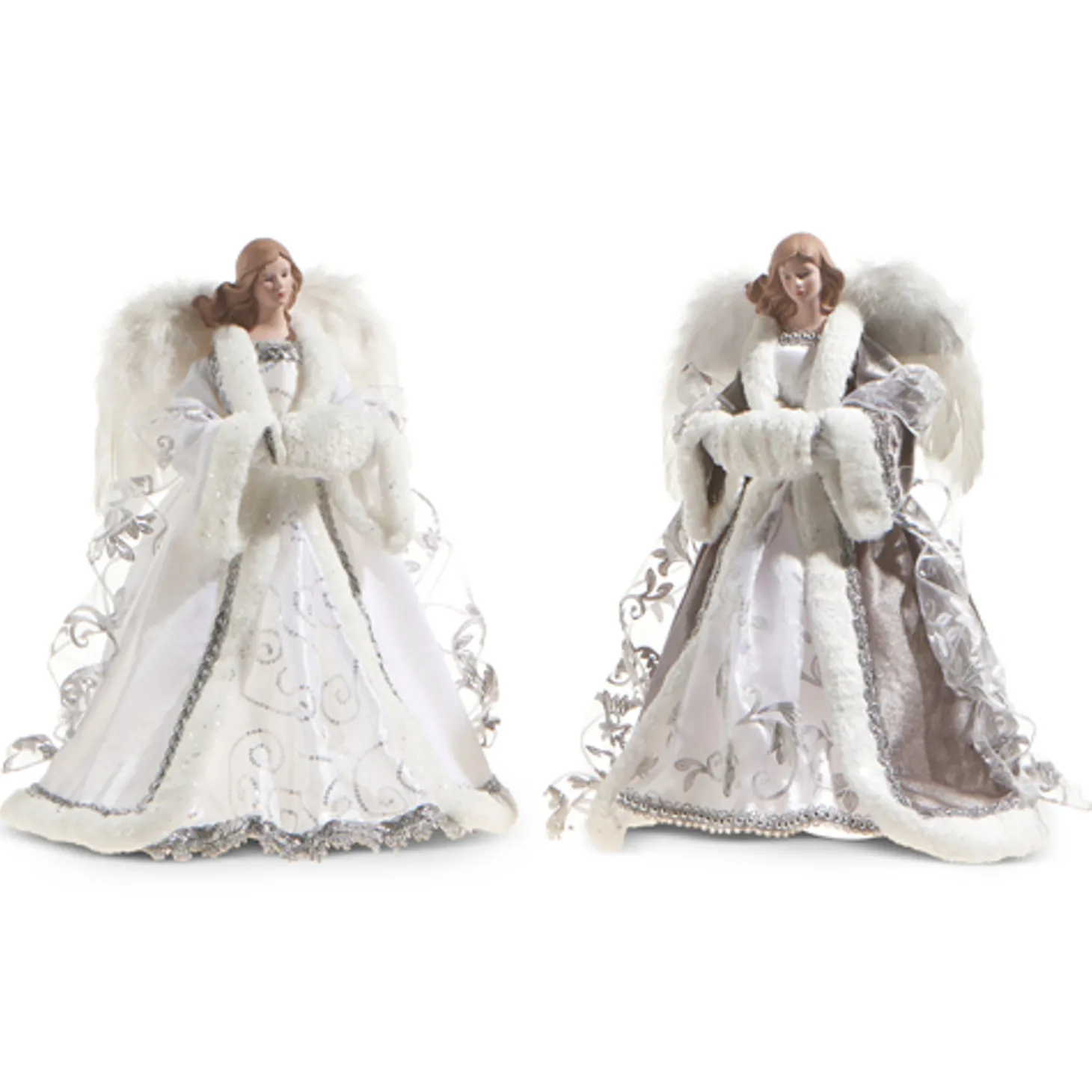 Raz 16" Angel Christmas Tree Topper Grey Or White 4315546