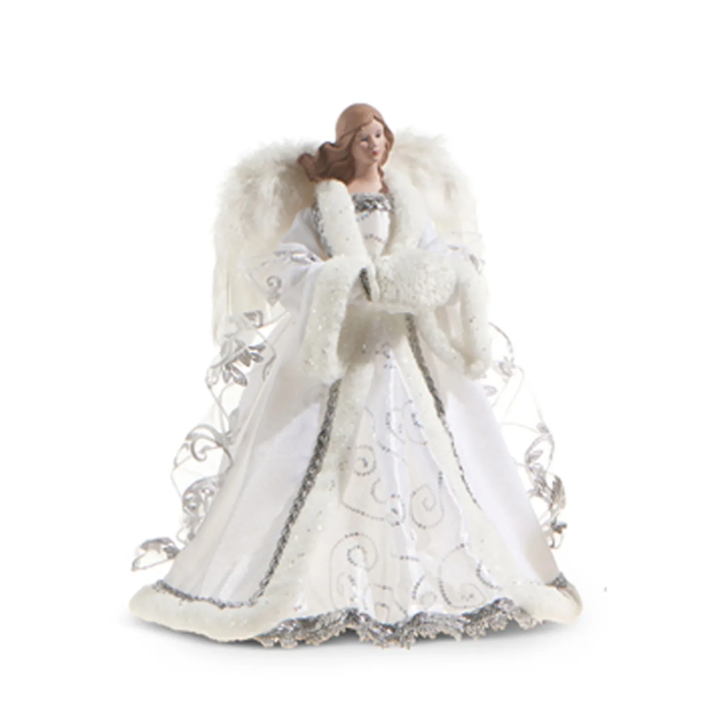 Raz 16" Angel Christmas Tree Topper Grey Or White 4315546
