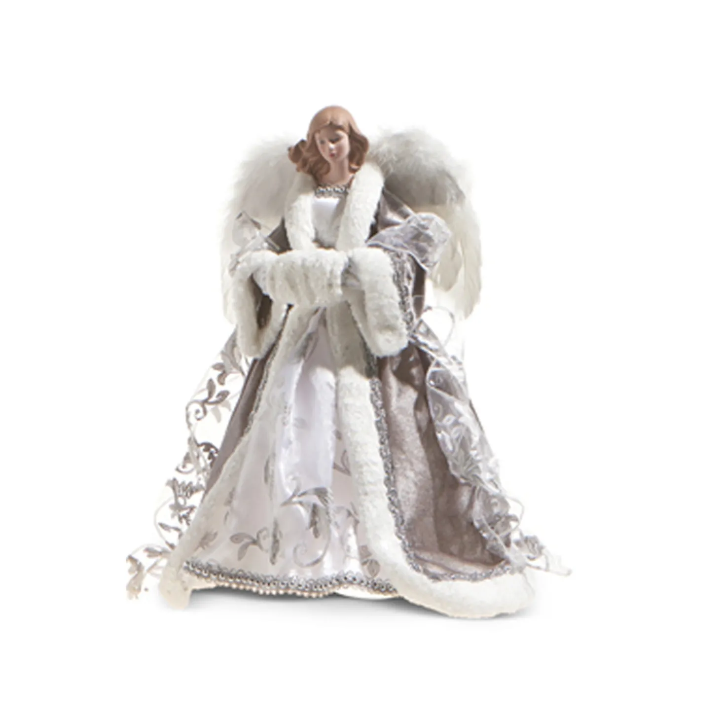 Raz 16" Angel Christmas Tree Topper Grey Or White 4315546