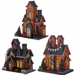 Raz 12.25" Battery Operated Lighted Haunted House Halloween Decoration 4012528