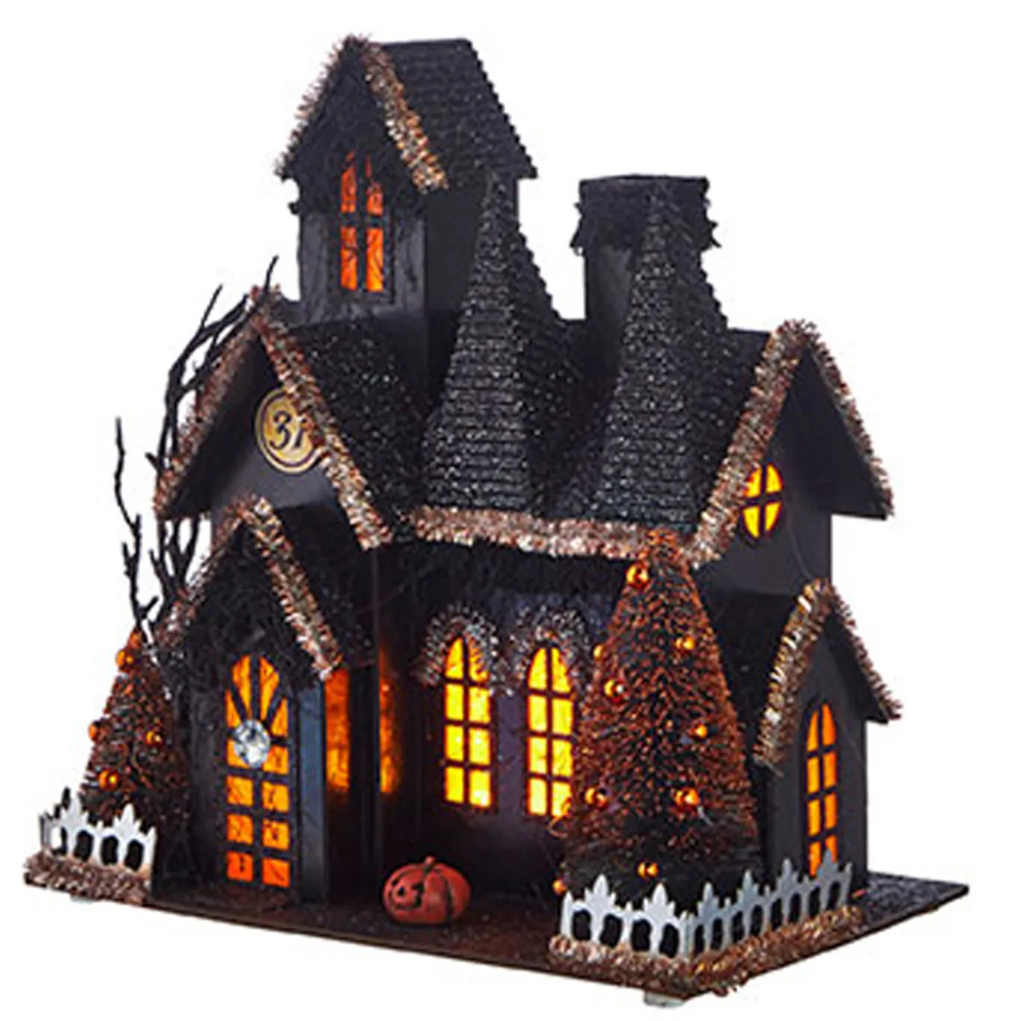 Raz 12.25" Battery Operated Lighted Haunted House Halloween Decoration 4012528