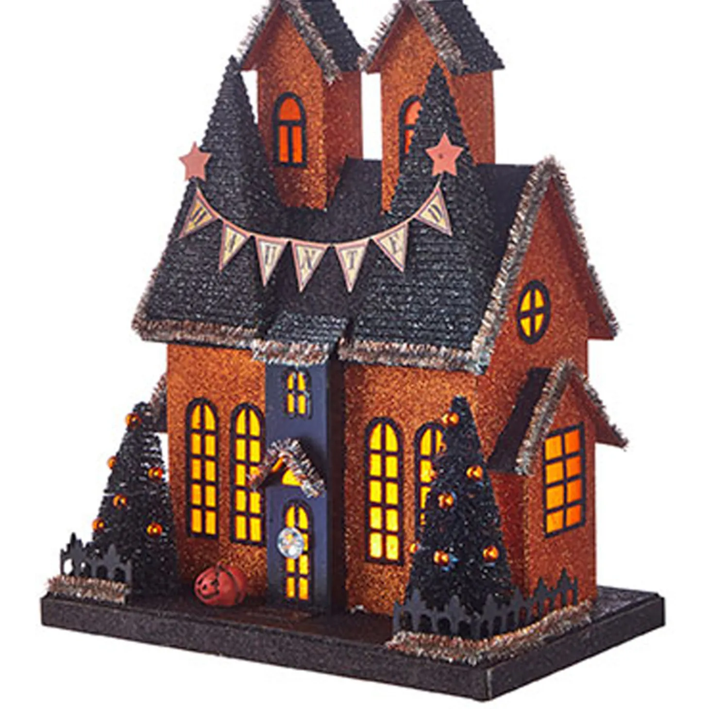 Raz 12.25" Battery Operated Lighted Haunted House Halloween Decoration 4012528