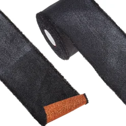 Raz 4" Black And Orange Double Sided Glitter Wired Halloween Ribbon R4271760