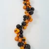 Raz 4' Black And Orange Plastic Ball Halloween Garland G4332727