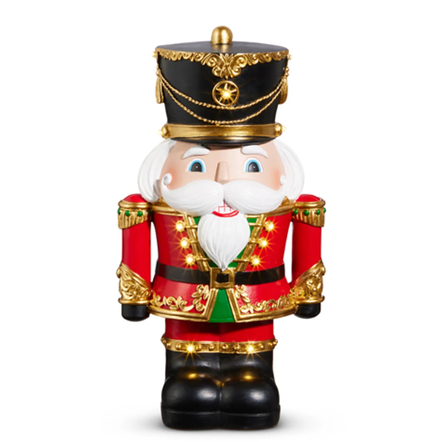 Raz 12.5" Black Hat Or Green Hat Lighted Nutcracker Christmas Decoration