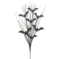Raz 34" Black Willow And Glittered Bat Halloween Spray F4406675
