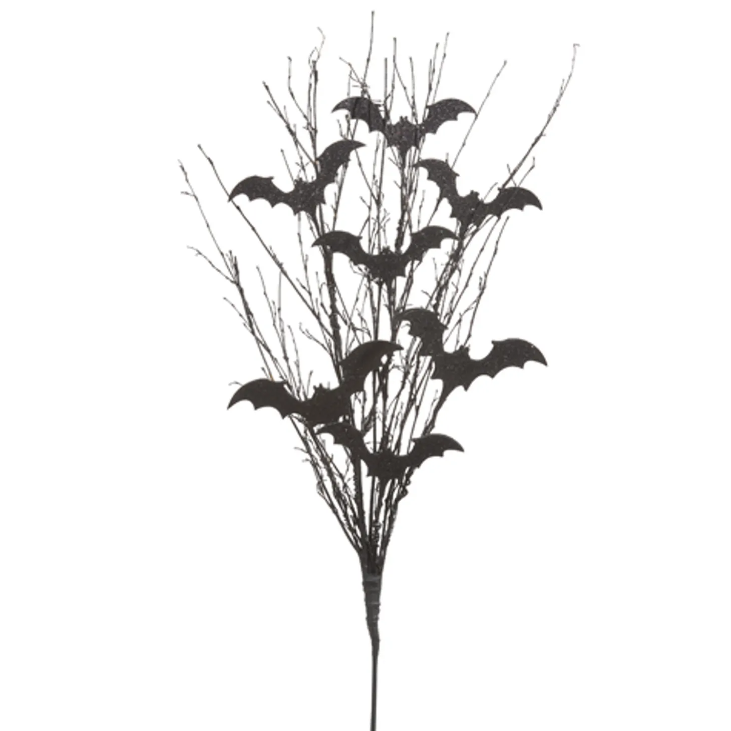Raz 34" Black Willow And Glittered Bat Halloween Spray F4406675