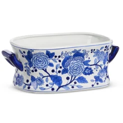 Raz 14.5" Blue And White Delft Floral Bowl X4434407