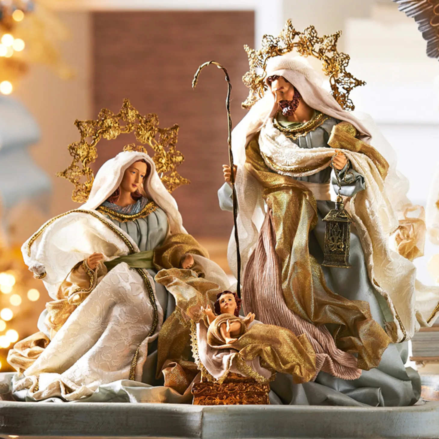 Raz 16.5" Blue Holy Family Christmas Nativity Decoration 4310660