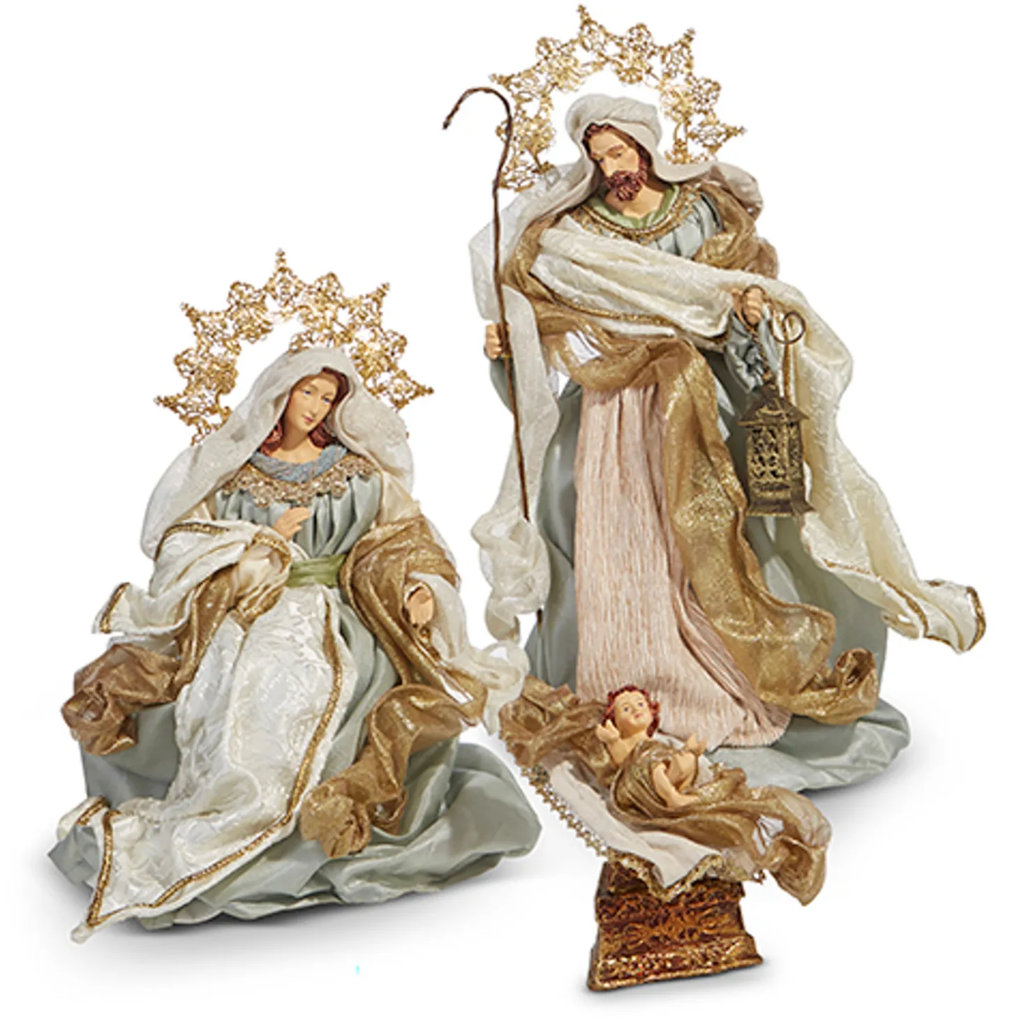 Raz 16.5" Blue Holy Family Christmas Nativity Decoration 4310660