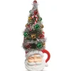 Raz 14" Bottle Brush Tree In Santa Mug Christmas Decoration 4419048