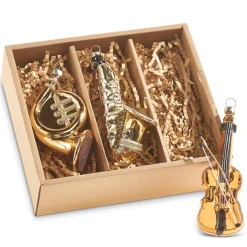Raz 4.5" Box Of Musical Instruments Glass Christmas Ornaments 4320907