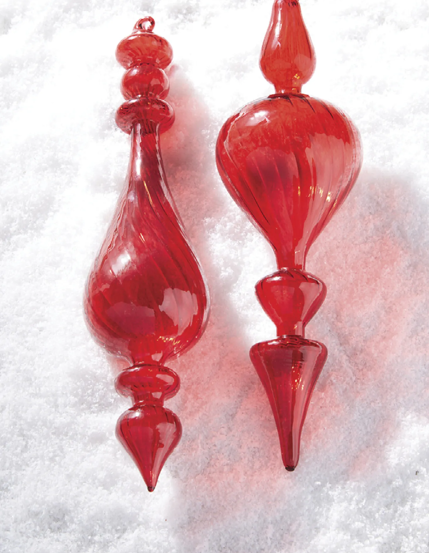 Raz 11.25" Bright Red Finial Glass Christmas Ornament 4122878