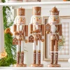 Raz 15.5" Brown And White Wooden Gingerbread Nutcracker Christmas Decoration 4422824