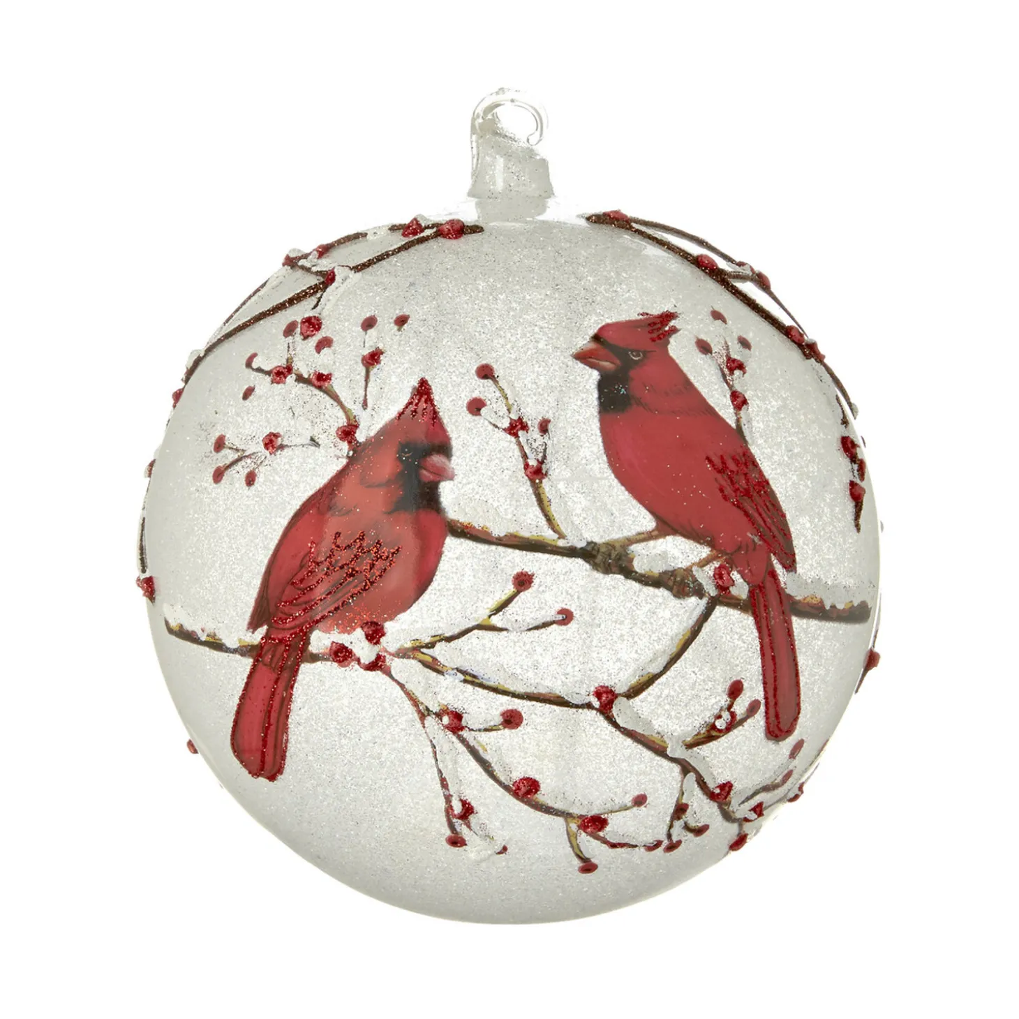 Raz 6" Cardinal Glass Ball Christmas Ornament 4124603