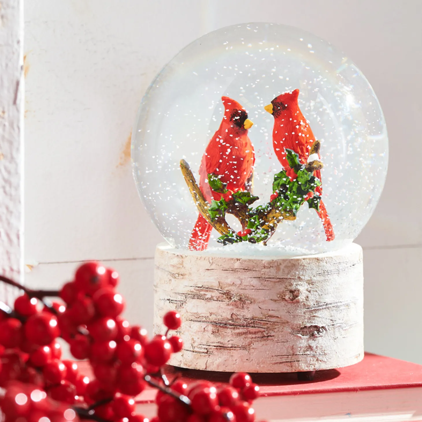 Raz 6.5" Cardinal Musical Christmas Snow Globe 3940512