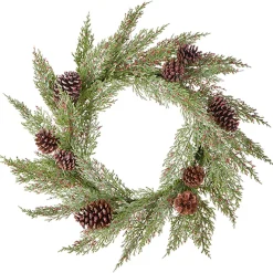 Raz 24" Cedar, Pinecone, And Berry Christmas Wreath W4202569
