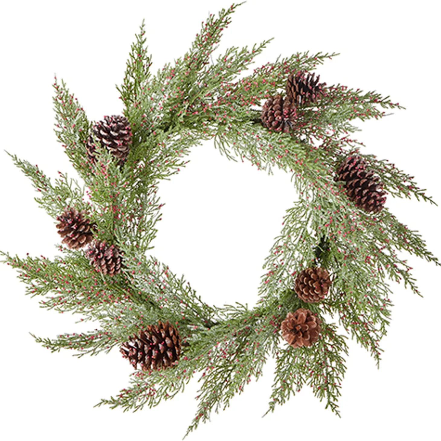 Raz 24" Cedar, Pinecone, And Berry Christmas Wreath W4202569