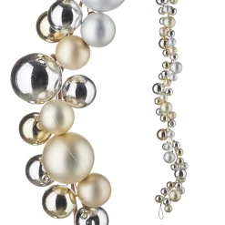 Raz 4' Champagne And Silver Ball Christmas Garland G4116150