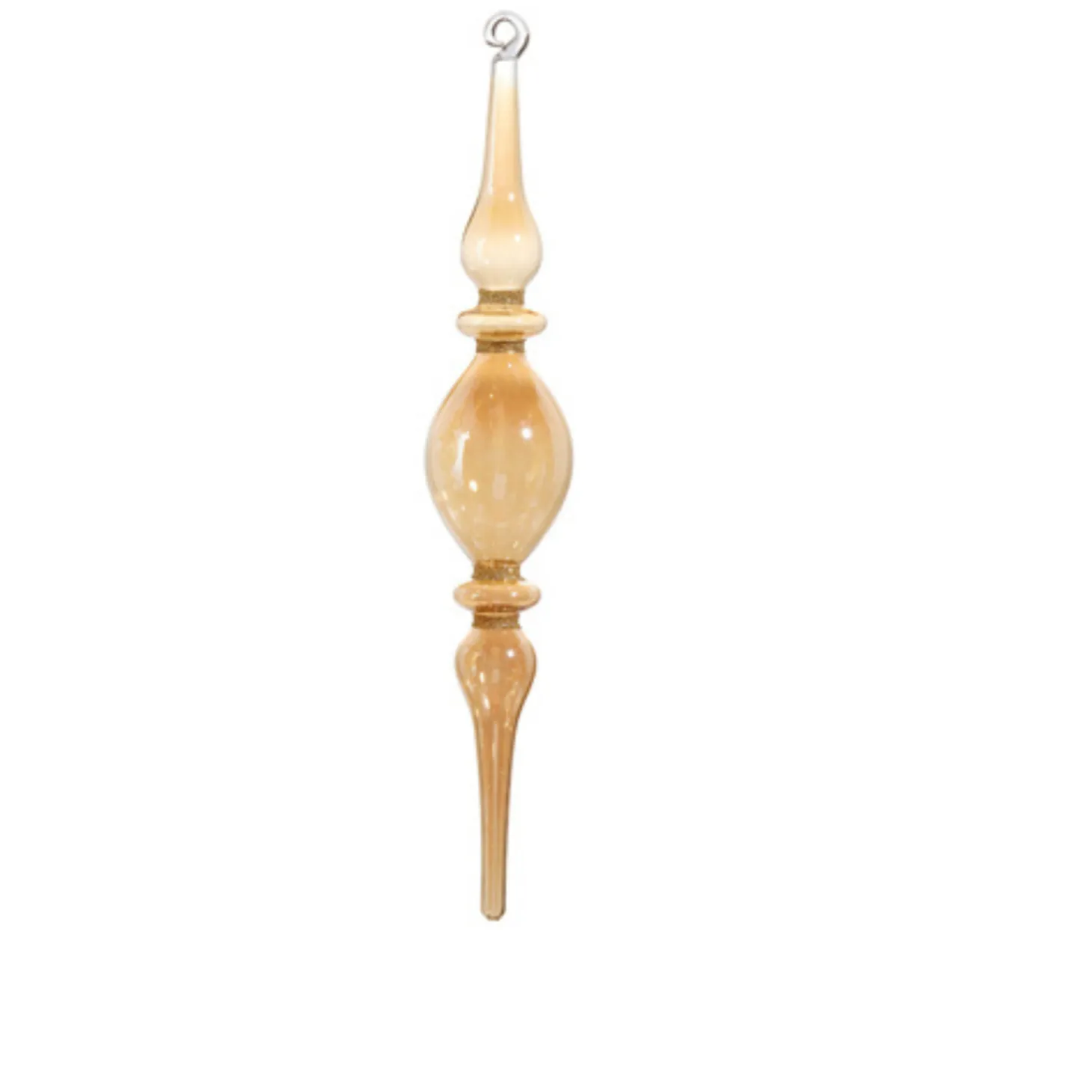 Raz 12" Champagne Finial Glass Christmas Ornament Set Of 2 4424579